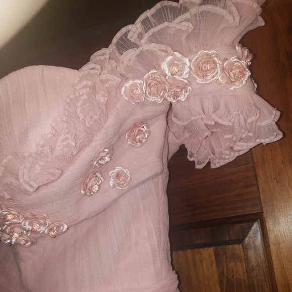 Pink Couture pleated ballgown pageant prom 4 6 - Picture 6 of 9
